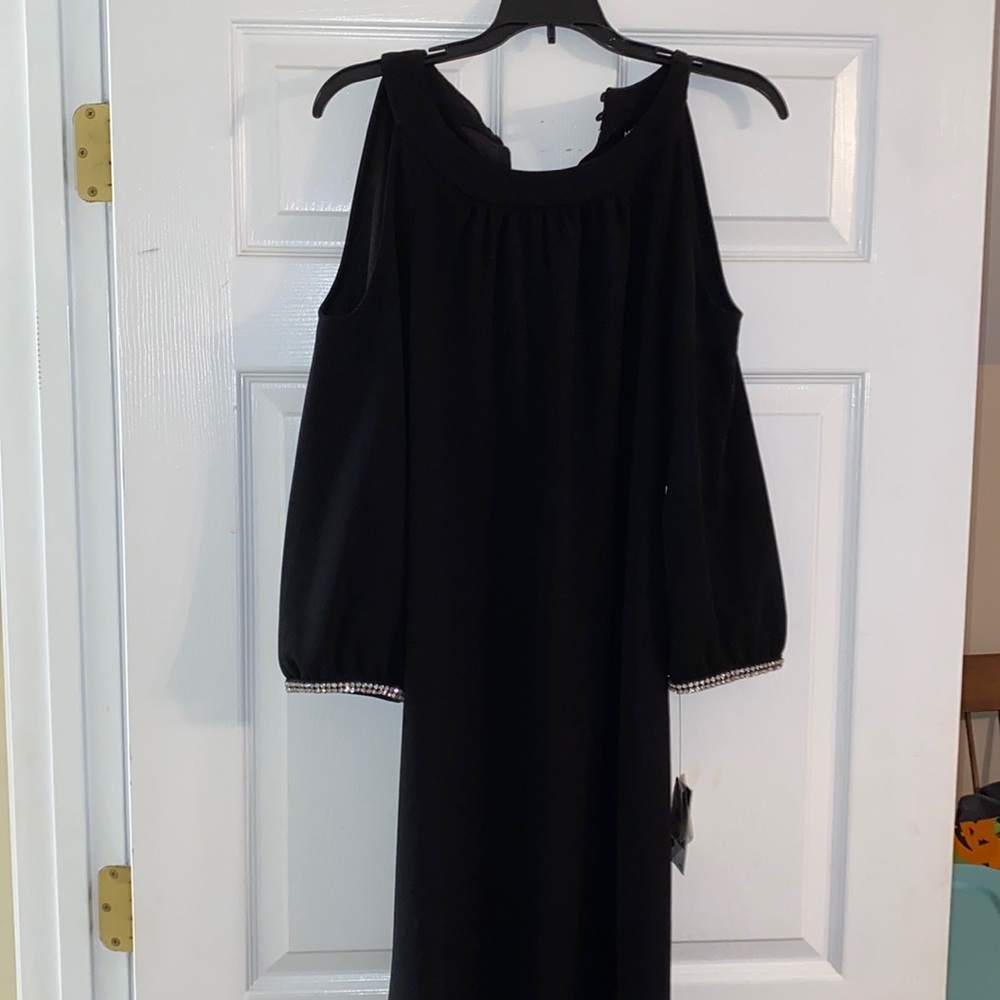 Black Nine West Cold Shoulder Dress
